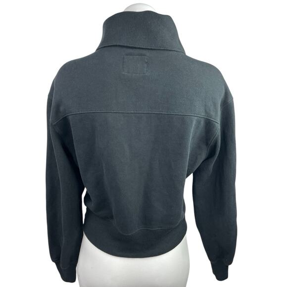 Abercrombie & Fitch Black Half Zip Soft Collared Pullover Sweatshirt Top Size XS - Picture 2 of 4